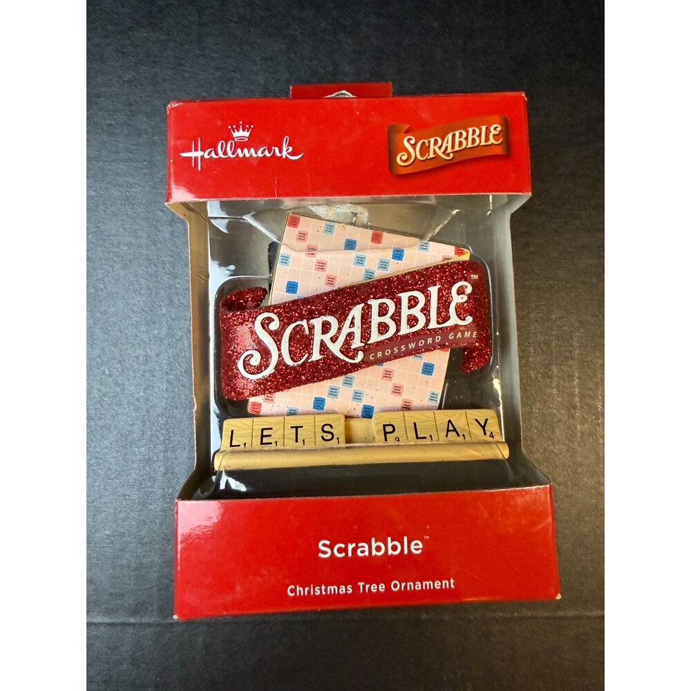 Hallmark Scrabble Christmas Tree Ornament Let's Play Board Game Ornament Hasbro - Picture 2 of 4